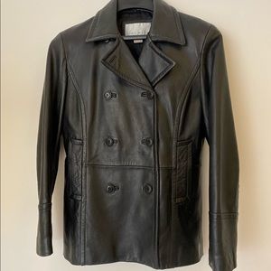 Nine West woman’s black leather jacket size M